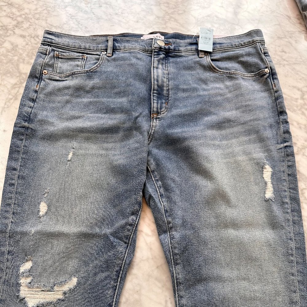 Loft Ripped Jeans - NWT Skinny Slim Pockets Size 34 or 18P
